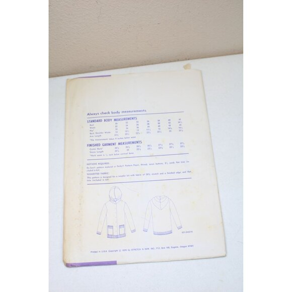 Stretch & Sew Cardigan Sweater Pattern Vintage 1976 92958 Size 30 -42 UNCUT - Picture 4 of 4